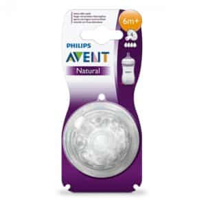AVENT TETINES NATURAL 6M+ DEBIT RAPIDE LOT DE 2