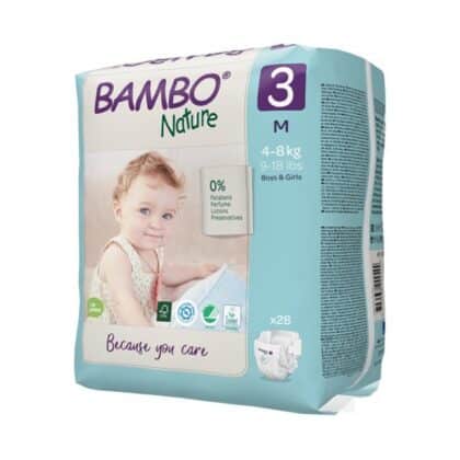 BAMBO NATURE COUCHES BEBE TAILLE 3 MEDIUM 4-8KG 52 UNITES