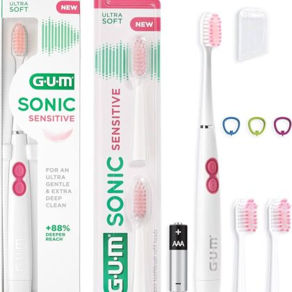 GUM BROSSE A DENTS SONIC SENSITIVE A PILE BRINS ULTRA DOUX REF 4101