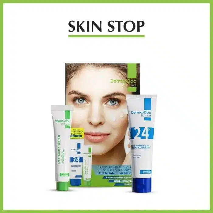 DERMADOC PACK SKIN STOP BOUTONS EXPRESS 15ML +CREME ECLAIRCISSANTE 50ML