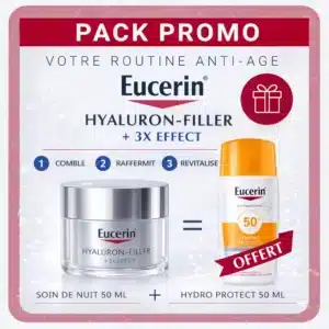 EUCERIN PACK HYALURON FILLER 3X EFFECT SOIN DE NUIT 50 ML+ HYDRO PROTECT 50ML